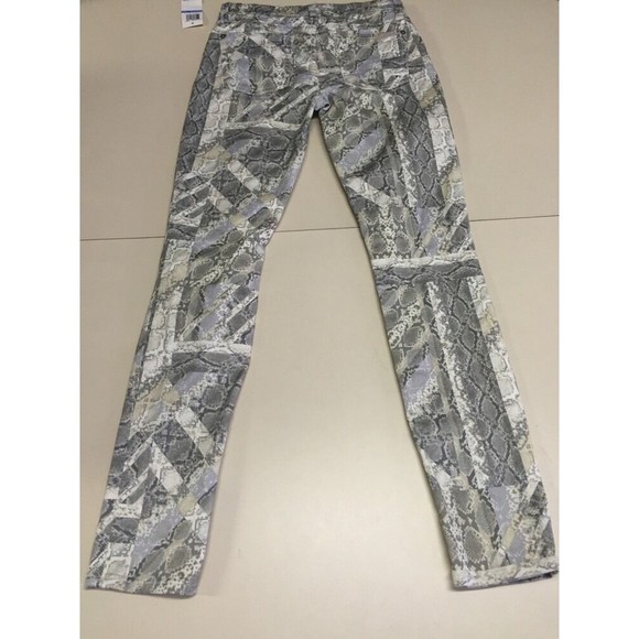 7 For All Mankind Women's Jean Gray Snakeskin Print Skinny Ankle Sz 25 NWT - Picture 5 of 11